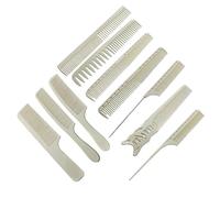 8pcs / 13pcs professionnel blanc/noir Barbier Carbon Comb set, résistant à la chaleur et anti - statique Comb set (10 peignes blancs)