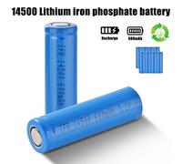 8Pcs 600mAh Flat Top Rechargeable Li-ion Batteries 14500 3.2V Blue Battery