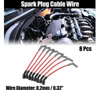 8pcs 8.2mm 45 Degré Étincelle Bouchon Allumage Fil Allumage pour Voiture
