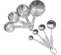 8Pcs Acier inoxydable tasses à mesurer + mesure cuillère