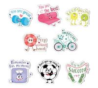 8pcs Aimants de Réfrigérateur Drôles, Perte de Poids Équipement de Sport Aimants Inspirants Mignons Citations Aimants de Réfrigérateur de Motivation pour Casier Tableau Blanc Maison Bureau