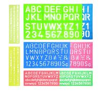 8pcs Alphabet Letter Stencil, Number Letter Stencil Pochoirs Numériques Réutilisables Règle en Plastique, Pochoir Chiffre pour Enfants Dessin Pochoir Peinture Apprentissage DIY, Couleur aléatoire