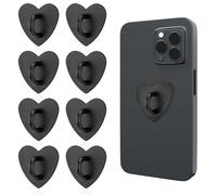 8pcs Anneau de Support de Téléphone, en Forme de Cour Crochet de Breloque de Téléphone Adhésif Métal Support de Bague de Doigt pour Téléphone Portable Tablette Bricolage Accessoires (Noir)