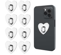 8pcs Anneau de Support de Téléphone, en Forme de Cour Crochet de Breloque de Téléphone Adhésif Métal Support de Bague de Doigt pour Téléphone Portable Tablette Bricolage Accessoires (Argent)
