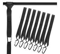 8Pcs Anneaux D'arrimage, Anneaux D'arrimage Moto, Sangles d'Arrimage à Cliquet, Anneaux d'arrimage con 8 mousquetons, pour Le Transport de Motos, pour Porte Velo, Moto, Voiture,Sangle de Fixation,Noir