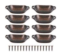 8PCS Antique Bronze Iron Drawer Knobs Pulls Handles, Semicircular Chinese Style Kitchen Cabinet Furniture Wardrobe Pull Handle (97 * 35mm) (red bronze)
