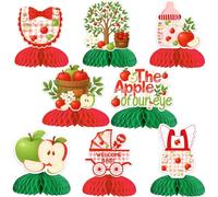 8pcs Apple Honeycomb Centerpieces of Our Eye Baby Shower Decorations Table d'automne Impression double face pour les femmes Décorations à thème de fruits Fournitures de fête