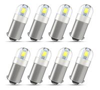 8pcs BA9S Ampoule LED Voiture, T11 BA9 1895 1891 6500K Blanc 12V 3030 2SMD Chipsets Ampoule Voiture Veilleuse LED Voiture Ampoule Carte Plaque D'immatriculation Boîte à Gants Lumière Plafonnier