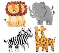 8pcs Ballois d'animaux de la jungle avec des lions, éléphant, zèbre et girafe Balon Animaux