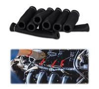 8pcs Boucliers de Fil de Bougie d'Allumage, Manchon de Bqougie d'Allumage de 14cm Manchon isolant de Protection à 2500 Degrés pour Camion de Voiture LS1 / LS2 SBC BBC 350 454 (Noir)
