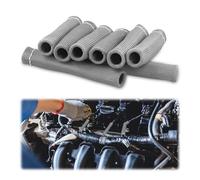8pcs Boucliers Thermiques pour Fil d'Allumage pour Ford Chevrolet, 2500 Degrés Protecteur Fil Bougie d'Allumage Manchon Isolant Protection Thermique pour LS1/LS2 SBC BBC 350 454(Gris Argenté)