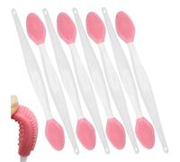 8pcs Brousme à lèvres à lèvres en toute sécurité en silicone en silicone double face en exfoliant Brosse de nettoyage des pores pour la peau et la lèvre plus lisses, 6 pouces, pinceaux