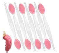 8pcs Brousme à lèvres à lèvres en toute sécurité en silicone en silicone double face en exfoliant Brosse de nettoyage des pores pour la peau et la lèvre plus lisses, 6 pouces, pinceaux
