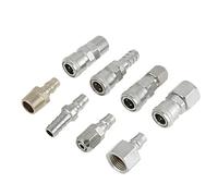 8PCS BSP 1/2" Prise Pneumatique de Coupleur d'Air et Kit de Prise,Raccords d'Air à Connexion Rapide Type Industriel C Jeu de Connexion Rapide