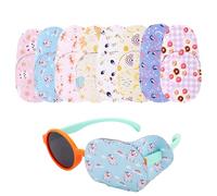 8pcs Cache-Œil Gauche pour Lunettes, Couvre Réutilisable Imprimés Dessins Animés Amusants Bouclier Oculaire pour Enfants Filles Tout-Petits Entraînement & Correction l’Œil Paresseux (8 Styles)