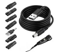 8PCS Chargeur Tondeuse Universel 5V avec 7 Embouts Adaptateurs Câble | Rasoir Électrique Et Tondeuse À Cheveux Compatible Avec Philips Braun Wahl Babyliss Différents Modèles Voyage Maison