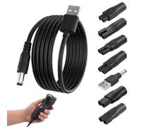 8pcs Chargeur Tondeuse Universel Avec 7 Embouts De Remplacement Câble D'alimentation 5v Usb Pour Rasoir Électrique Et Tondeuse À Cheveux Pour Voyage, Compatible Avec Philips Braun Wahl Babyliss