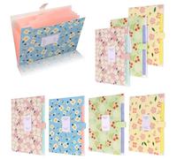 8pcs Chemise Porte-Documents, 6 Pochettes Plastiques en Motif Floral, 32,5x24cm Pochette Rangement, Dossier Rangement Document pour Stocker des Sujets d'examen, Diplômes, Photos, Portfolios d'art