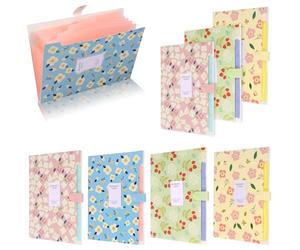 8pcs Chemise Porte-documents, 6 Pochettes Plastiques en Motif Floral, 32,5x24cm Pochette Rangement, Dossier Rangement Document pour Stocker des Sujets d'examen, Diplômes, Photos, Portfolios d'art