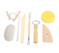 8pcs Clay Sculpting Scarving Ensemble, Outils de Modélisation de Manche en Bois Conçus Ergonomique pour la Poterie D'artisanat D'art avec une variété de Formes, de Bricolage et
