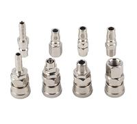 8pcs Connecteur rapide pneumatique durable pour tuyau de compresseur d'air Fonctionnement facile et filetages de haute précision en alliage zinc argent