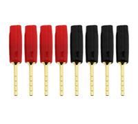 8pcs Connecteurs à Broches de Haut-parleur 2mm Plaqués Or à Vis Type Fiches Bananes pour Connecter les Câbles de Haut-parleur Accessoires Audio (4 Rouges et 4 Noirs)