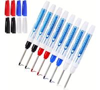 8pcs Crayon Chantier, Marqueur De Trou Profond, Stylo Marqueur Indélébile À Pointe Fine De 30 Mm, Outil De Marquage Construction Dessin Faire Scribering