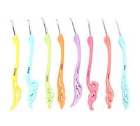 8pcs crochet crochets rétro soft manche souple haute collection valeur tricot aiguilles à tricotage set (Coloré)