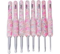 8pcs crochet set impression main aluminium artisanat DIY coloré ergonomique tricot pour tricoteur pour tricoteur coudre smash fleur
