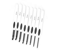 8pcs Crochets À Tricoter Aiguilles À Crochet En Aluminium Avec Poignet Blanche En Plastique Souple Kits De Crochet