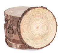 8Pcs Disques de Bois Brut Naturel,ilauke Rondin de Bois Sans Trou Diamètre 16-17cm,Tranches de Bois Naturel Épaisseur 15mm Convient pour Loisirs Créatifs,Décorations,Noël et Sous Verre