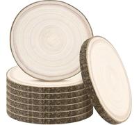 8Pcs Disques de Bois Brut Naturel,ilauke Rondin de Bois Sans Trou Diamètre 18-20cm,Tranches de Bois Naturel Épaisseur 15mm Convient pour Loisirs Créatifs,Décorations,Marque Place Mariage panneau diy