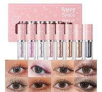 8pcs Ensemble De Fards À Paupières À Paillettes Liquide, Glitter Eyeshadow | Étincelant Miroiter Ombre à paupières, Durable, Séchage Rapide, Métallique Korean Eye Makeup