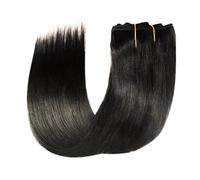 8pcs Extensions de Cheveux Naturel Invisible Droite Sans Couture Extension Cheveux Clip Extensions 18 Clips Double Chaîne 120g (1B,22inches)