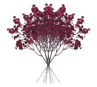 8pcs fleurs bordeaux artificiels 20 pouces Babyes respiration fleurs artificielles réelles touches fausse gypsophile pour la maison bricolage de jardin décor de mariage Bourgogne, souffle, burg, burg