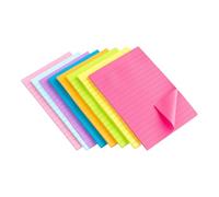 8pcs Fluorescent 8-Color Lined Sticky Notebook, 10*15cm, Student Journal/Me | 10x15cm Sticky Notes For School Office Classroom College Home Study Work Student
