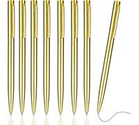 8pcs Gold Ballpoint Pen, 1mm Retractable Ballpoint Pen Black Ink Click Ballpoint Pen Gel Ink For Wedding Business Office Students Teachers (Gold)