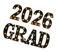 8PCS Graduation 2026 Thème LED Numéro de Lettre Lumineux pour les Décorations de Cérémonie de Commencement avec Base Plate et Option de Suspension Décors de Photo de des Diplômes