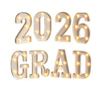 8PCS Graduation 2026 Thème LED Numéro de Lettre Lumineux pour les Décorations de Cérémonie de Commencement avec Base Plate et Option de Suspension Décors de Photo de des Diplômes