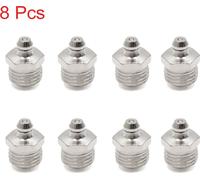 8pcs Graisseur Droit M14x1.5 Nickelé Filetage Raccord Graissage Pistolets Embout pour Voiture Moto