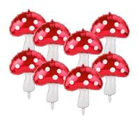 8pcs Grands Ballon Champignon, Ballons en Forme de Champignons Rouges et Blancs Décorations Amusantes sur Le Thème de La Forêt pour Anniversaire Fête en Plein Air Baby Shower