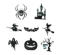 8PCS Halloween Wall Stickers Light Up Battery Operated Spooky Scary | Halloween Wall Stickers Removable for Home Bedroom Garage Door Haunted House Office Indoor Classroom Party Holiday