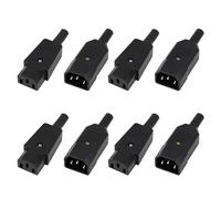8Pcs IEC 320 C14 Mâle Prise à C13 Femelle Prise, Connecteurs Prise d'alimentation, Connecteur d'alimentation C13, 250V AC 10A C14 CEI Kettle Plug, Ordinateur Imprimante Moniteur Plug