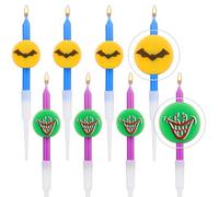 8pcs Joker de Chauve-Souris Bougies de Gâteau d'Anniversaire, Décoration de Gâteau d'Anniversaire Thème de Héros Bougies de Gâteau pour Fête d'Anniversaire d'Homme Décorations Gâteaux de Fête