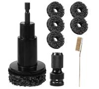 8pcs Kit de Nettoyage de Moyeux Roue, Comprenant Tête Meulage Adaptateur Tampons & Brosse Antirouille pour La Restauration Jantes Voiture Compatible avec Perceuse Électrique & Clé à Chocs 1/2"