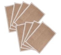 8Pcs Linen Table Mat Lace Placemat Set Jute Woven Tableware Wedding Party Decoration