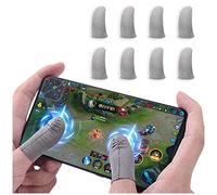 8PCS Manchon de Doigt de Contrôleurs de jeu Mobiles,Newchichi 0.01 Inch Ultra-Mince Anti-Sueur Respirant Manchon de Doigt Sensible au Toucher de Fibre D'argent pour PUBG,Compatible avec iphone/Android