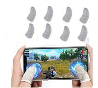 8PCS Manchon de Doigt de Contrôleurs de jeu Mobiles,Newchichi 0.01 Inch Ultra-Mince Anti-Sueur Respirant Manchon de Doigt Sensible au Toucher de Fibre D'argent pour PUBG,Compatible avec iphone/Android