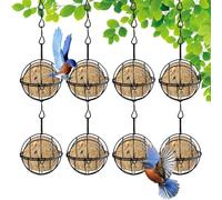 8Pcs Mangeoire Oiseaux Exterieur, Mangeoire à Oiseaux Suspendue à Boule | Bird Feeder avec Crochets en Forme de S, Métal Boule de Graisse Oiseau Mangeoire pour Jardins Balcons Cours Jungles (Noire)