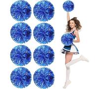 8pcs Metal Cheerleader pompon, 25cm Cheerleader pompon Cheerleader pompon pour l'école danse Sport équipe esprit Cheerleader (Bleu)